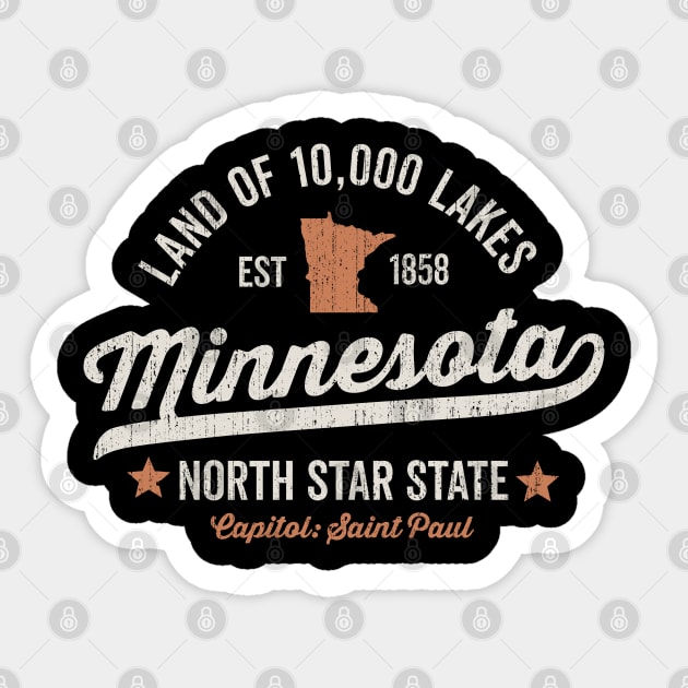 Minnesota Land of 10,000 Lakes Sticker by DetourShirts